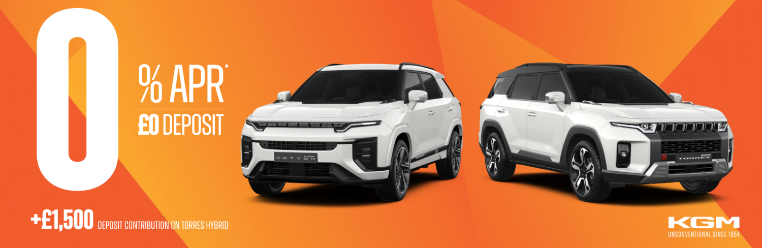 Drive into summer with 0% finance and £0 deposit from KGM Motors UK